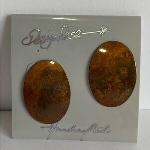 NEW Handcrafted Metal Oval Earrings